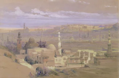 El Cairo desde la puerta de Citizenib, mirando hacia el desierto de Suez